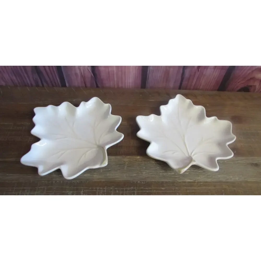 Vtg Lenox Butler’s Pantry Harvest Set 2 Maple Leaf Accent Dishes Plates Retired